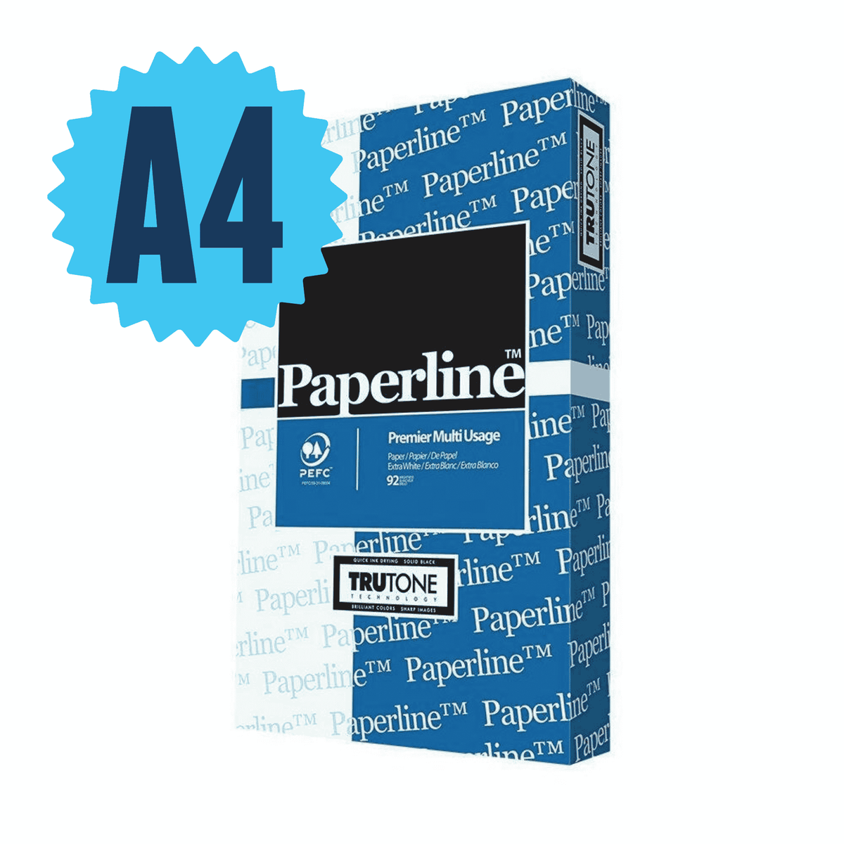 Paperline A4 Size Multipurpose Paper - 20 lb, 92 Bright, 500 Sheets A4 - 8 17/64" (210 mm) x 11 11/16" (297 mm)