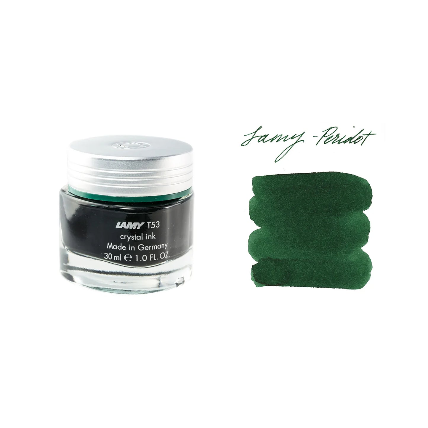 Lamy T53 Crystal Bottled Ink 30ml - Peridot / Dark Green