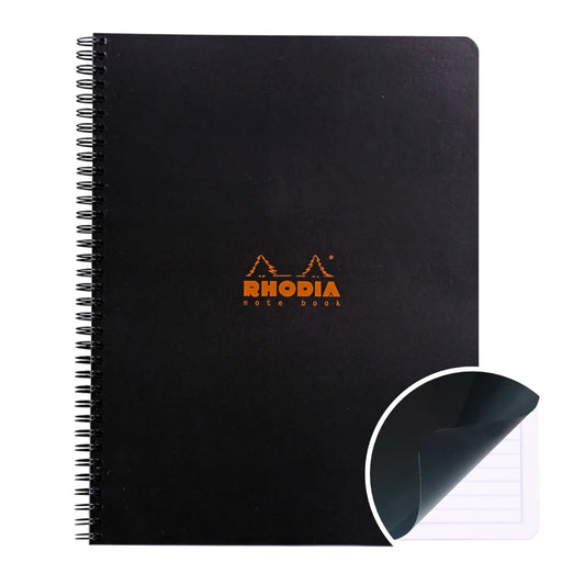 Spiral Notebook Lined - Black- A4+