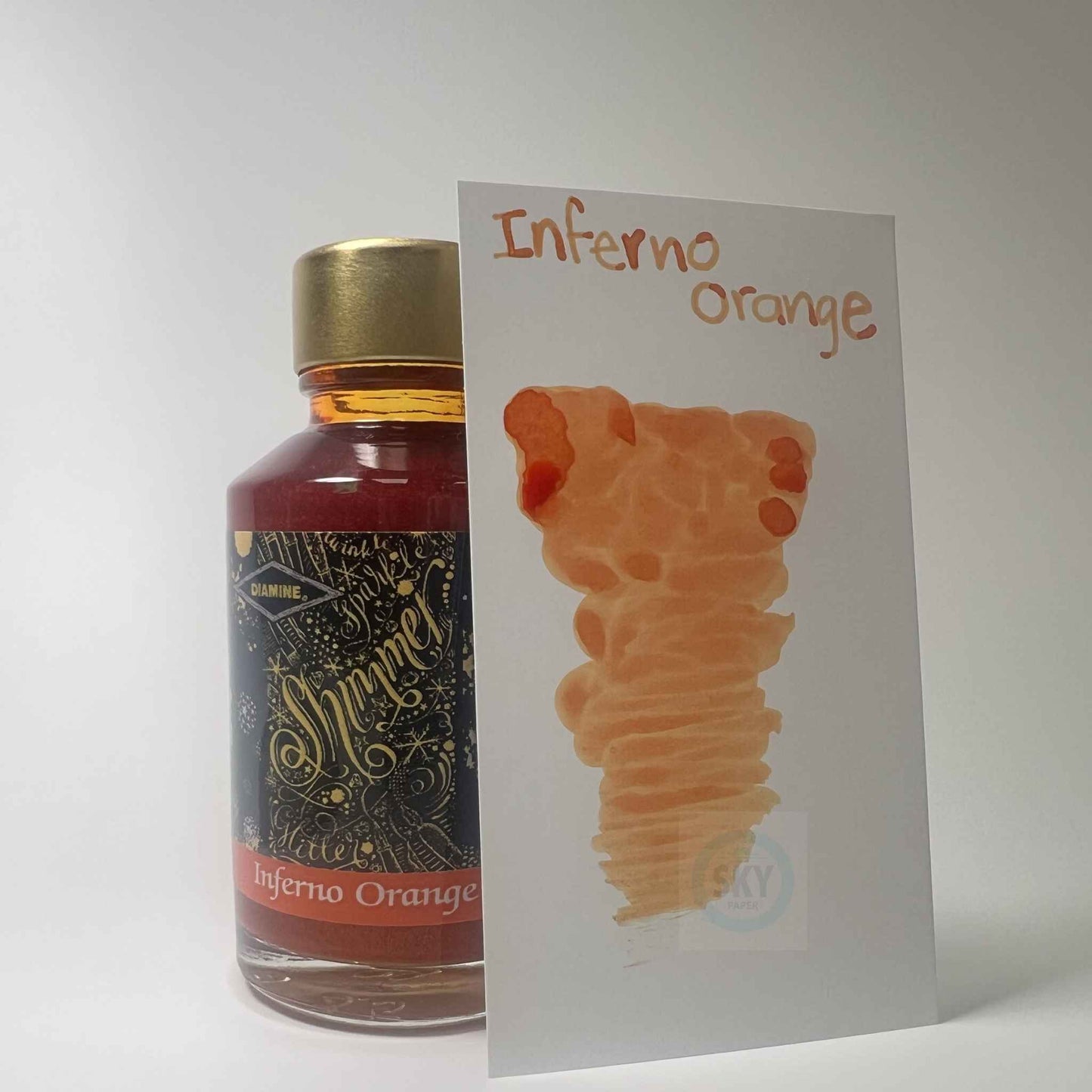 Diamine Shimmering Fountain Pen Ink 80ml - Inferno Orange