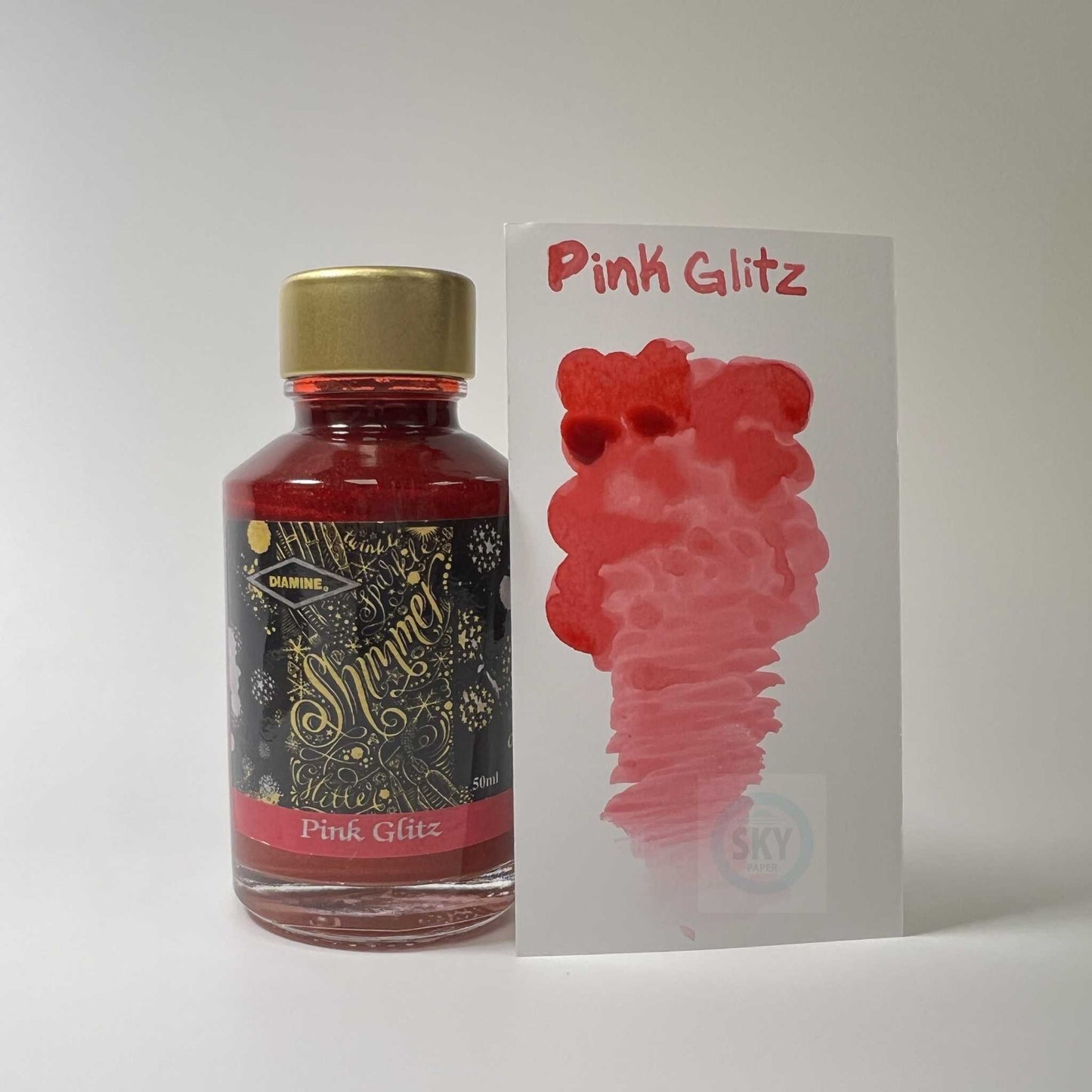 Diamine Shimmering Fountain Pen Ink 80ml - Pink Glitz