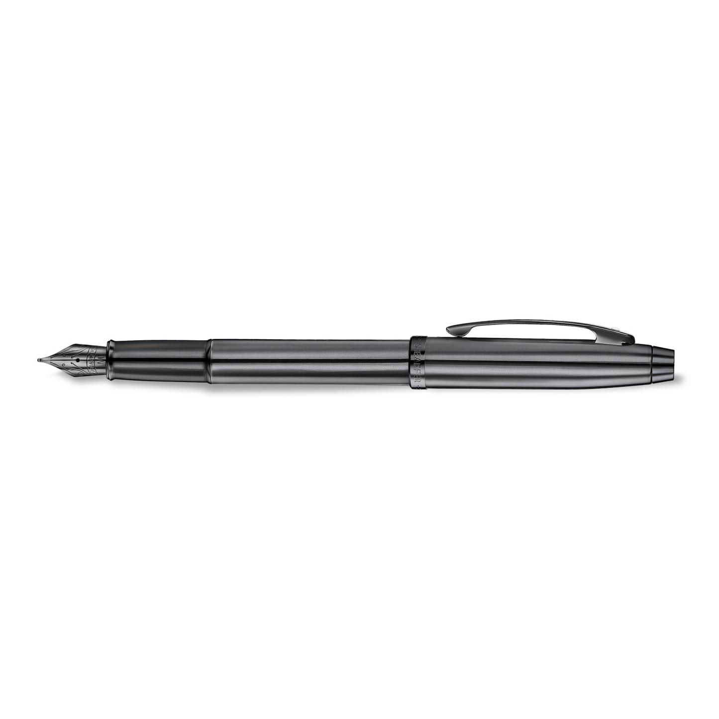 Sheaffer 100 9375 Ionic Gunmetal Grey Fountain Pen with Shiny PVD Trims