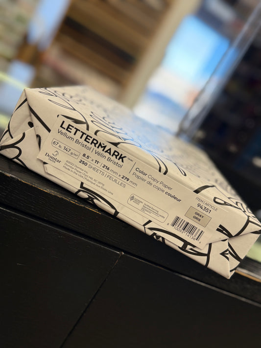 Lettermark Vellum Bristol Gray Color Copy Paper 8.5*11 - 250 sheets