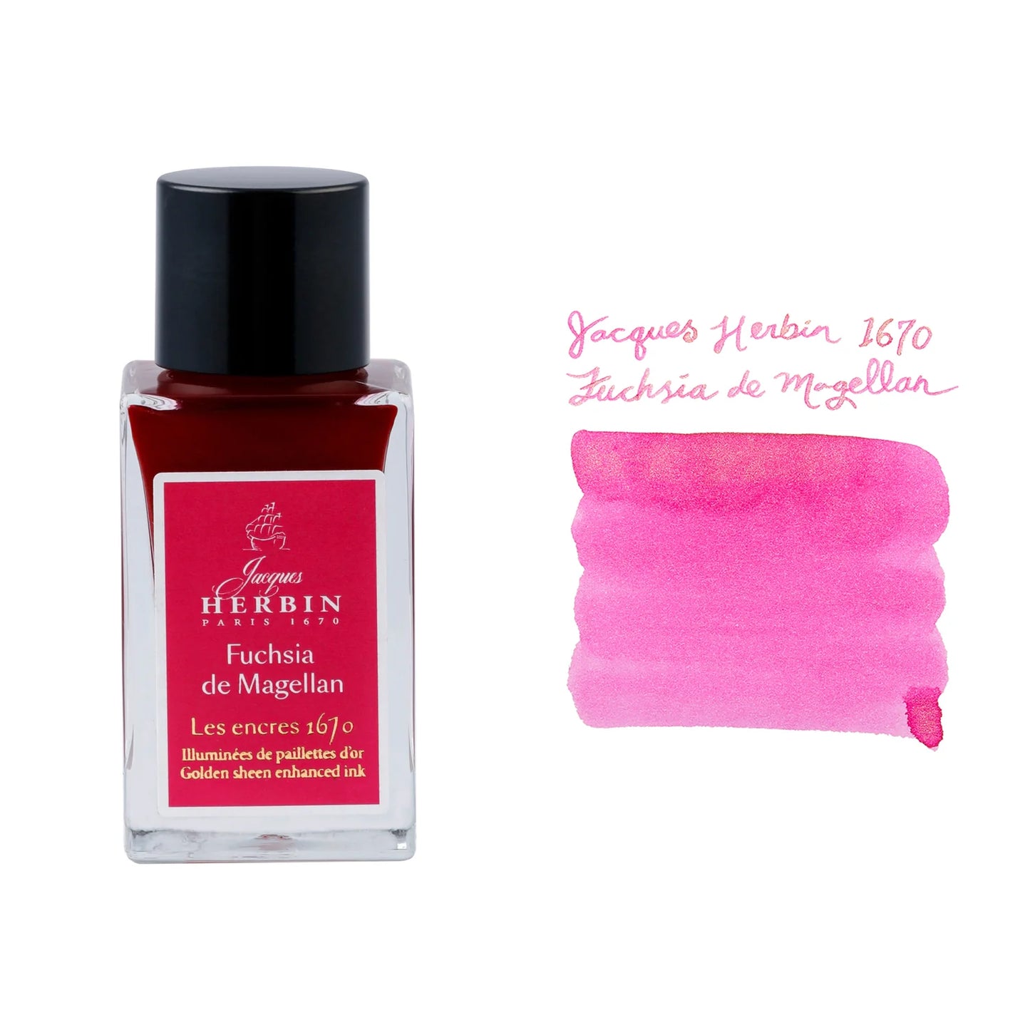 Jacques Herbin - 1670 Prestige - Fuchsia De Magellan - Gold Shimmer