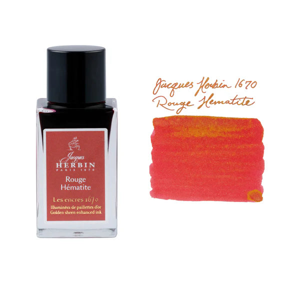 Jacques Herbin - 1670 Prestige -  Hematite (Scarlet Red) - Gold Shimmer