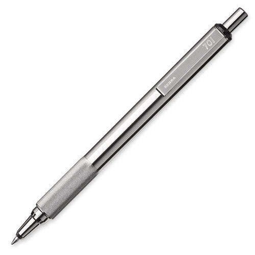 Zebra Pen F-701 Metal Pen - Stainless Steel Ballpoint Pen 0.8mm Fine Point