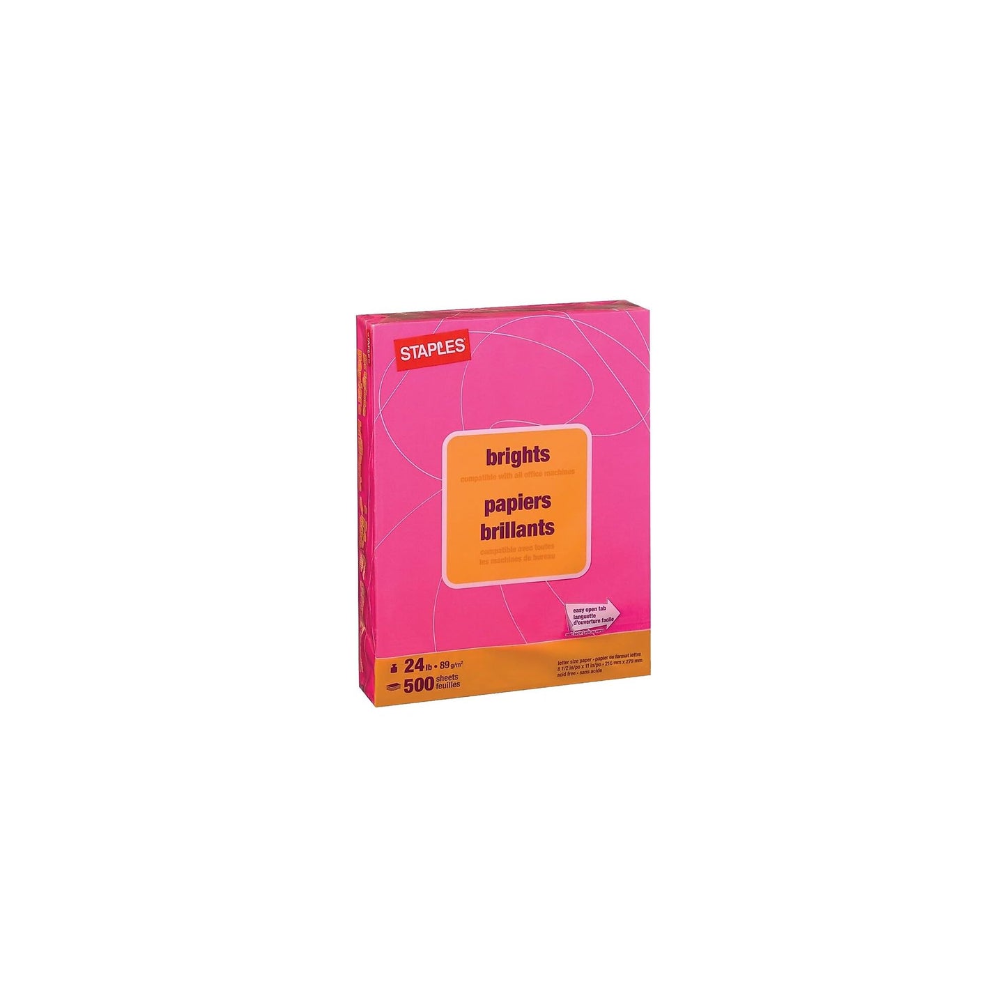 Staples Brights Coloured Copy Paper - Letter - 8-1/2" x 11" -  500 Sheets