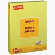 Staples Brights Coloured Copy Paper - Letter - 8-1/2" x 11" -  500 Sheets
