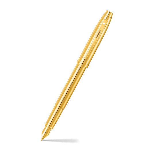 Sheaffer 100 9372 Glossy PVD Gold Fountain Pen With PVD Gold Trim